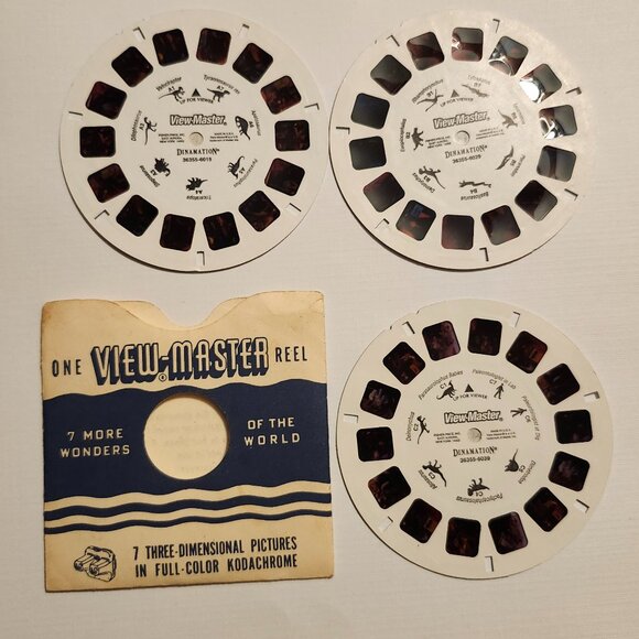 VINTAGE DINAMATION View Master Reels Fisher Price Dinosaurs Lot of 3 - Picture 1 of 5